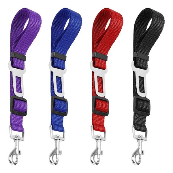 Adjustable Strap Dog Car Seatbelts with Elastic Cushion for Dog Safety and Comfort