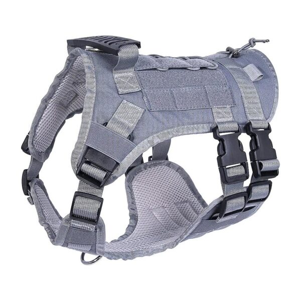 Adjustable Tactical Dog Vest with Handles for Medium and Large Dogs Grey