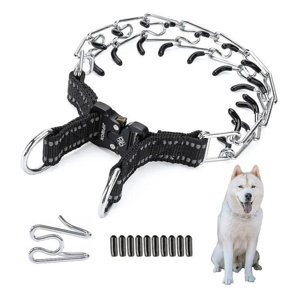 Adjustable Training Collar for Small Medium Large Dogs with Comfortable Rubber Tip