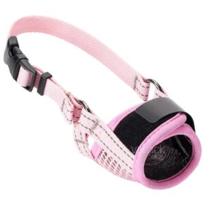 Adjustable Velcro Dog Muzzle for Small Medium Large Dogs Size L Breathable Nylon