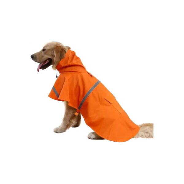 Adjustable Waterproof Raincoat with Reflective Strip for Large and Medium Dogs