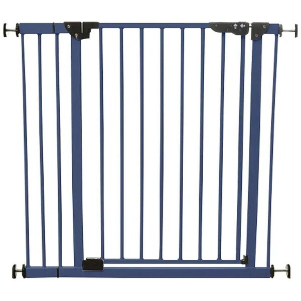 Adjustable Width Navy Blue Steel Pet Gate for Pet Owners