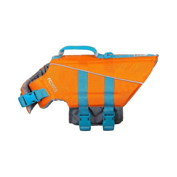 Adjustable and Comfortable Dog Life Vest Orange Teal Large Size