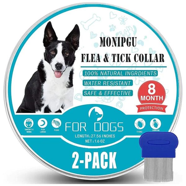 Adjustable and Waterproof Flea and Tick Prevention Collar for Dogs 8 Months Protection