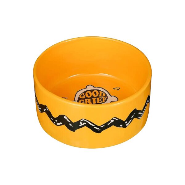 Adorable Yellow Good Grief Charlie Brown Ceramic Dog Water and Food Bowl