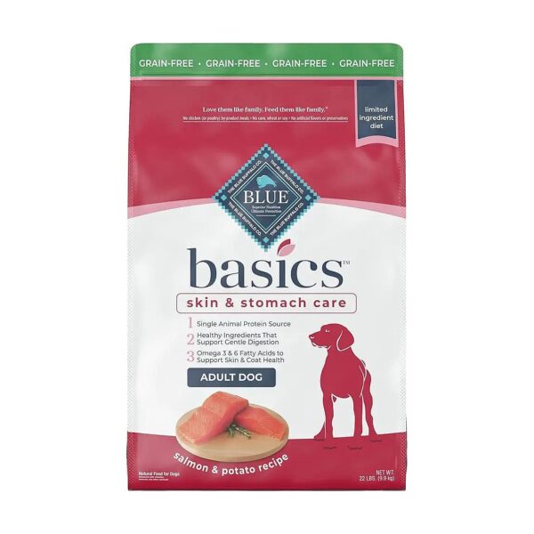 Adult Dry Dog Food with Single Animal Protein Source for Skin and Stomach Health