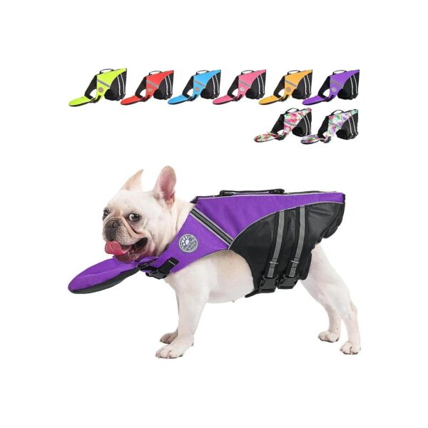 Adult French Bulldog Life Jacket with Superior Buoyancy and Neck Float for Safe Swimming