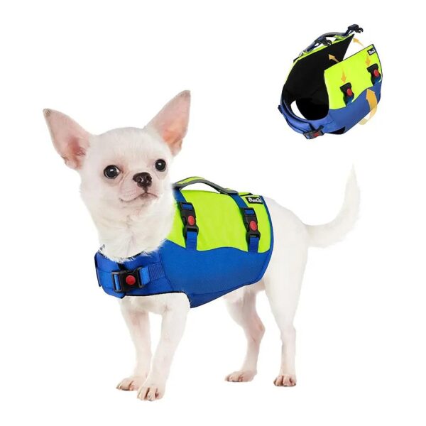 Advanced Adjustable Ripstop Dog Life Jacket with Belly Support for Swimmers