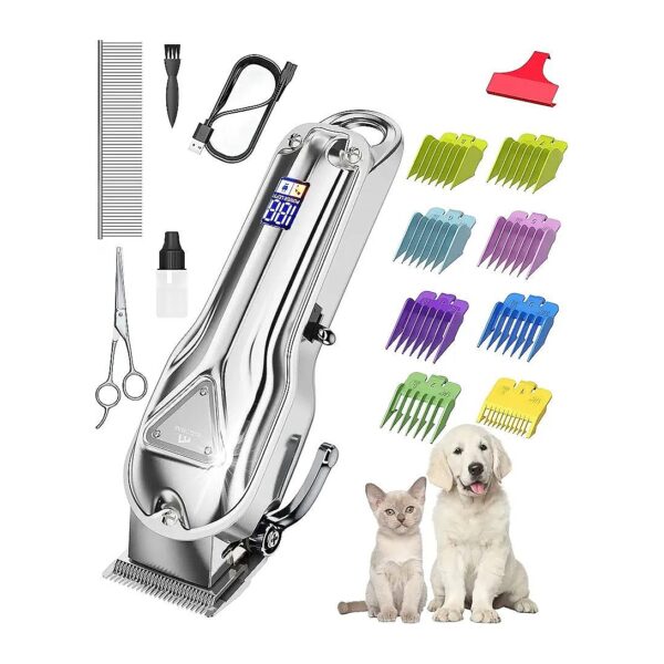 Advanced Cordless Dog Grooming Kit with Double Cutter Blades for Thick Coats