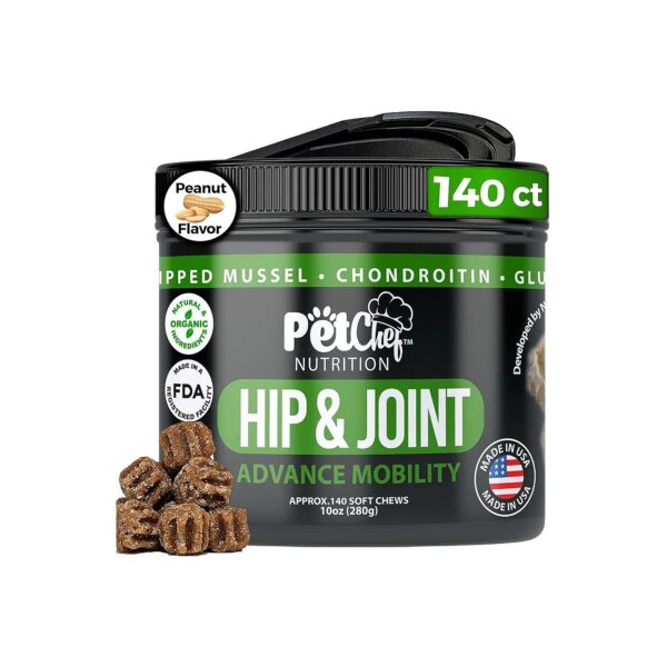 Advanced Dog Hip Joint Supplement with Glucosamine Chondroitin MSM for Pain Relief