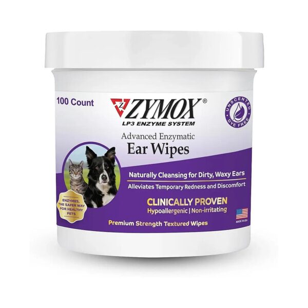 Advanced Enzymatic Ear Wipes for Dogs and Cats with Non-Irritating Formulation