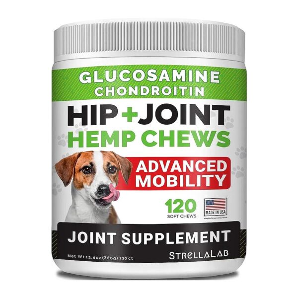 Advanced Hemp Joint Supplement for Dogs with Glucosamine and Omega 3