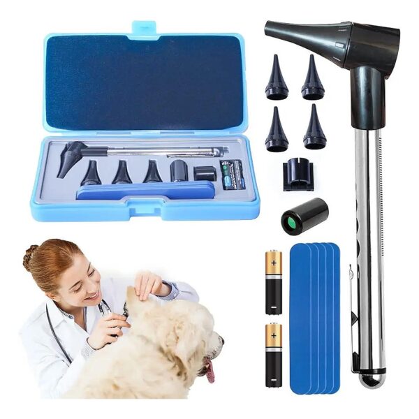 Advanced LED Otoscope Pet Health Inspection Kit with 3X Magnifying Glass and Storage Box