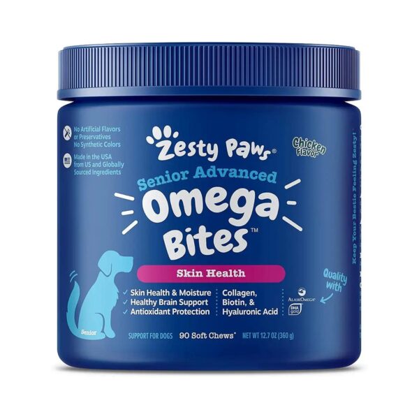 Advanced Omega Bites for Dogs - Omega-3 Fatty Acids EPA and DHA Skin Support