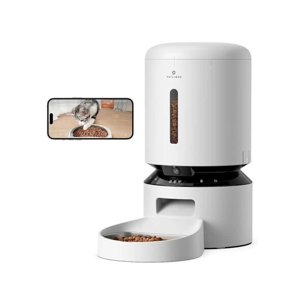 Advanced Pet Feeder with HD Camera, Microphone, and Speaker for Pets