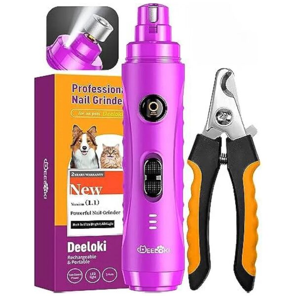 Advanced Pet Nail Care Kit with Cordless Dog Nail Grinder and LED Light