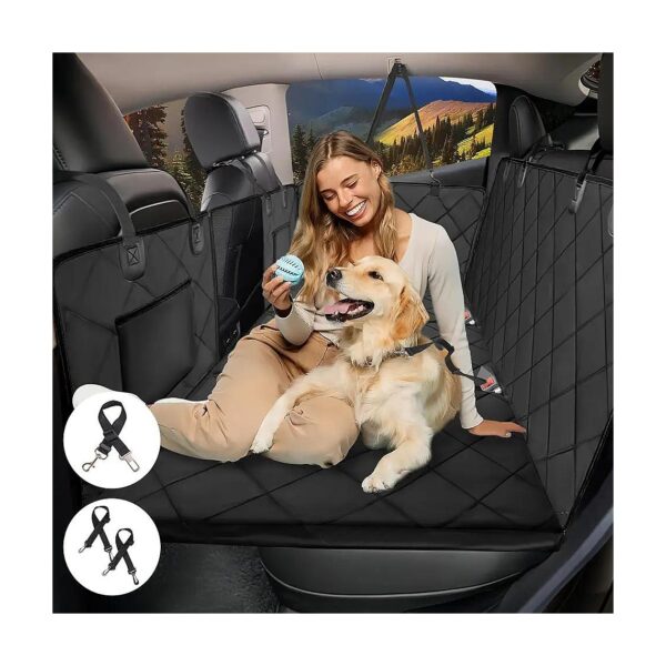 Advanced Waterproof Hard Bottom Dog Car Seat Cover for Back Seat