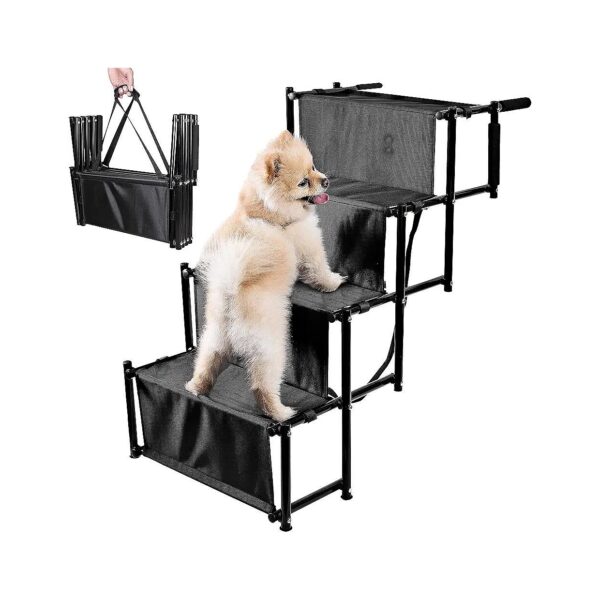 Affordable Metal Car Pet Stairs for Small to Large Dogs with Adjustable Height