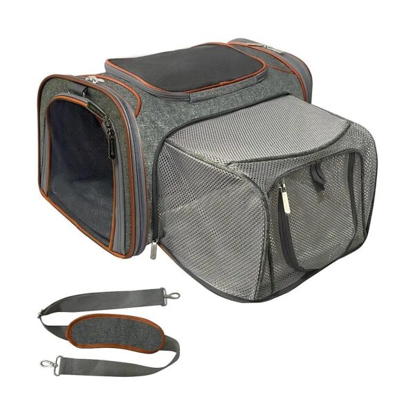 Airline Approved Large Pet Carrier with Ventilated Roof and Padded Shoulder Strap