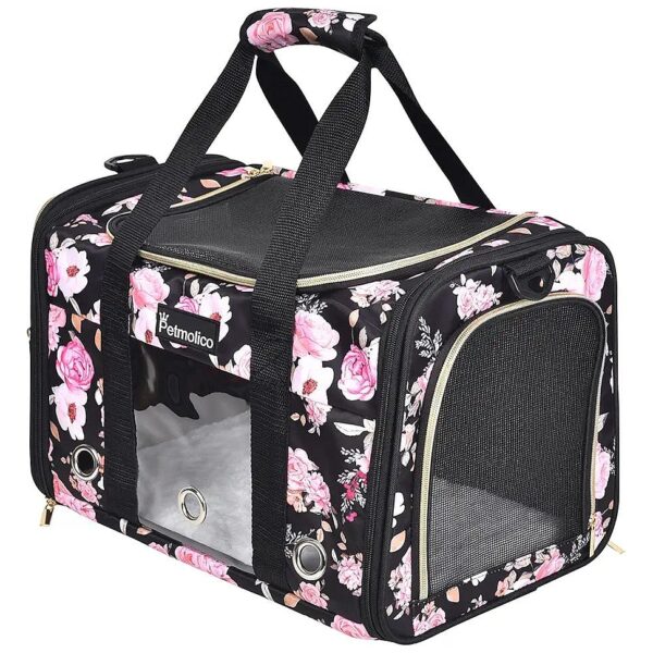 Airline Approved Soft Pet Carrier for Cats and Small Dogs up to 16 lbs Pink Peony