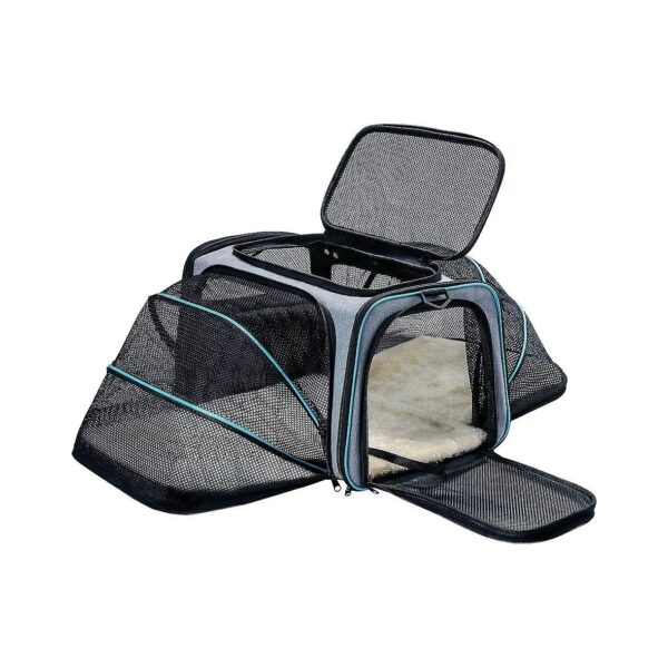 Airline-Approved Expandable Soft-Sided Cat and Dog Carrier with Removable Fleece Pad