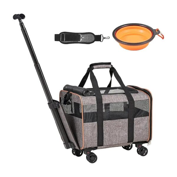 Airline-Approved Pet Carrier with Wheels for Small Pets, Compact and Lightweight