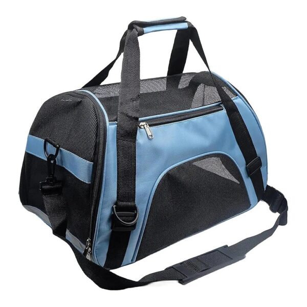 Airline-Approved Small Blue Pet Carrier for Medium Cats and Small Dogs