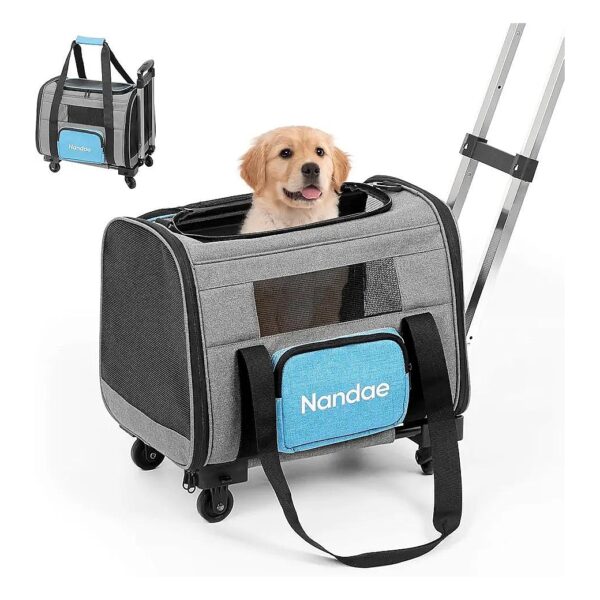 Airline-Compliant and Wheel-Based Pet Carrier for Small Dogs and Cats Under 20 Lbs