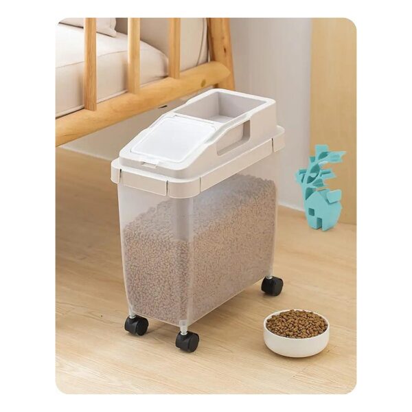 Airtight Dog Food Container with Flip Top and Measuring Cup for Easy Pet Food Storage