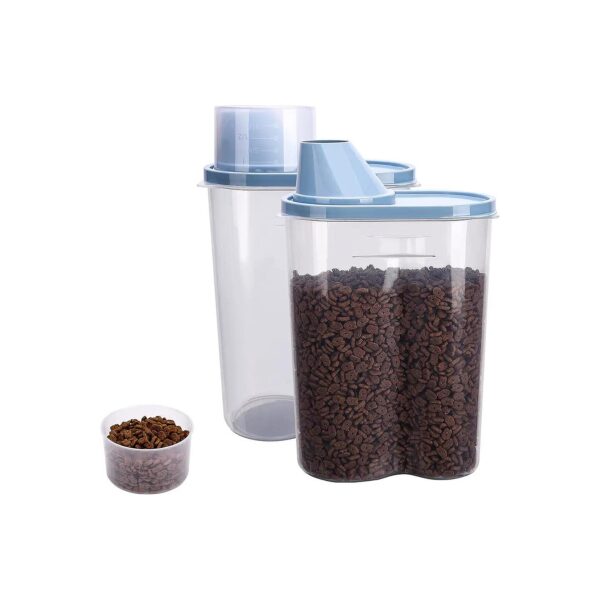 Airtight and Waterproof Pet Food Storage Container for Small Pets with Measuring Cup