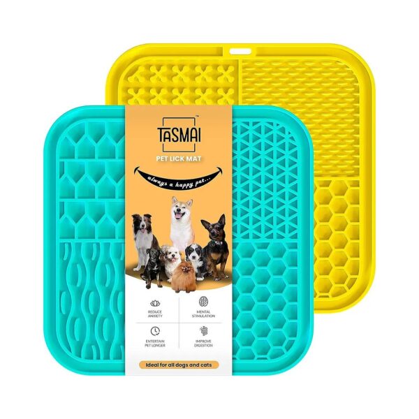 All Breed Licking Mat for Dog Anxiety Relief with Suction Cups and Slow Feeding Patterns