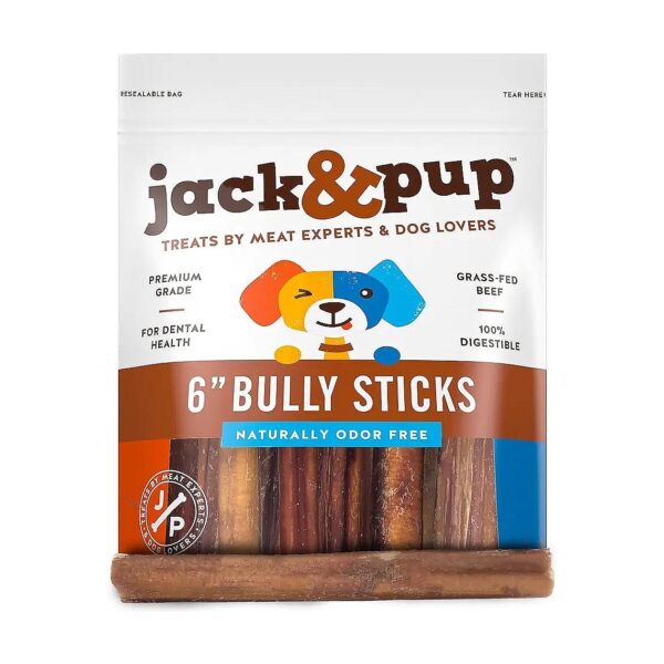 All Natural 100% Beef Bully Sticks for Medium Dogs - Fresh and Odor Free