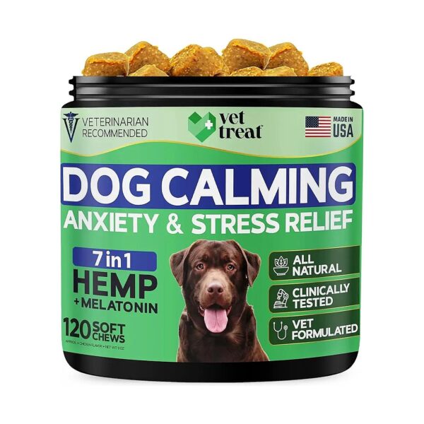 All Natural Dog Calming Chews with Hemp Oil and Melatonin Treats