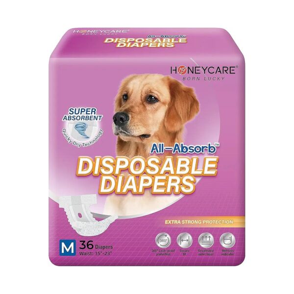 All-Absorb Disposable Dog Diapers with 360-Degree Leak Protection and Comfortable Fit