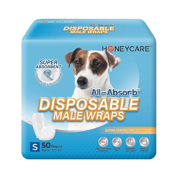 All-Absorb Male Dog Wraps for Small Breeds with 360 Degree Protection Barriers