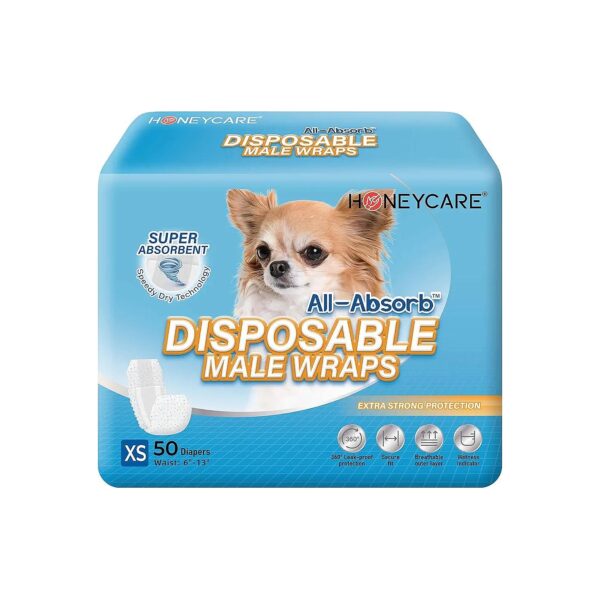 All-Absorb Male Dog Wraps for Small Dogs with Snug and Secure Fit