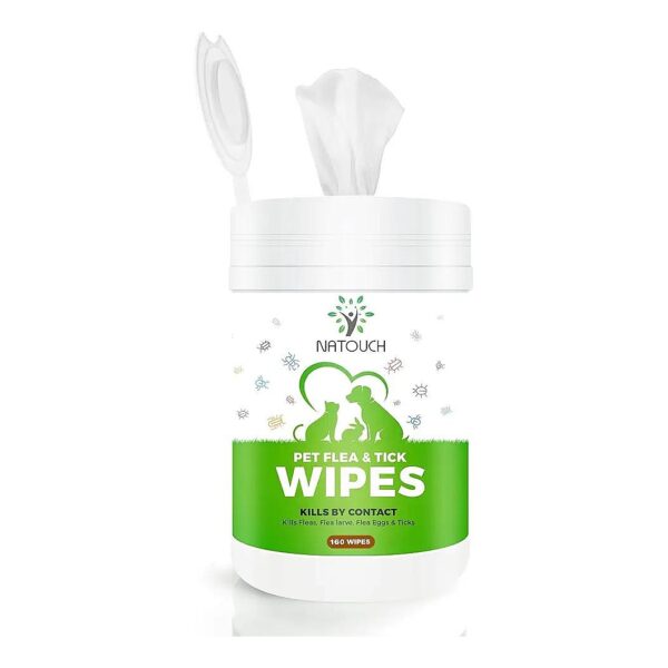 All-Natural Flea and Tick Prevention Wipes for Dogs and Cats