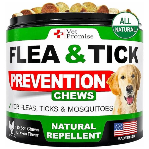 All-Natural Flea and Tick Protection for Dogs - Tablets for All BREEDS and Ages