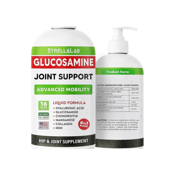 All-Natural Liquid Glucosamine for Hip and Joint Support in Dogs