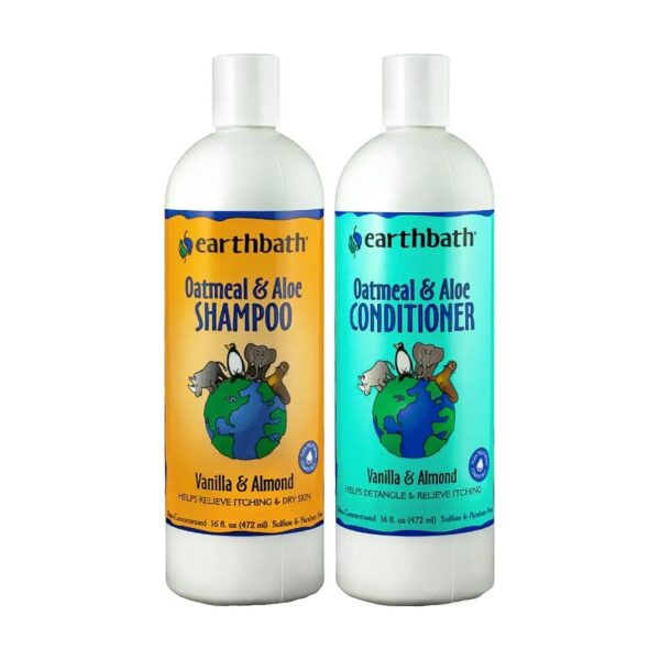 All-Natural Pet Shampoo and Conditioner with Colloidal Oatmeal and Aloe Vera