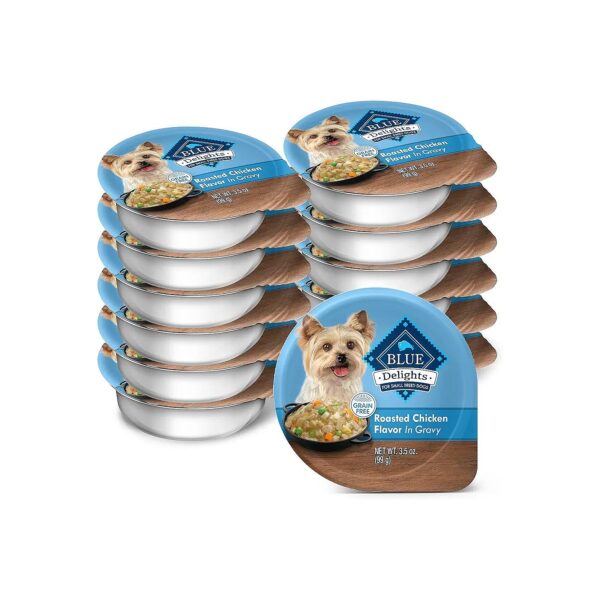 All-Natural Wet Dog Food Cups with Chicken and Vitamins for Small Breed Adult Dogs