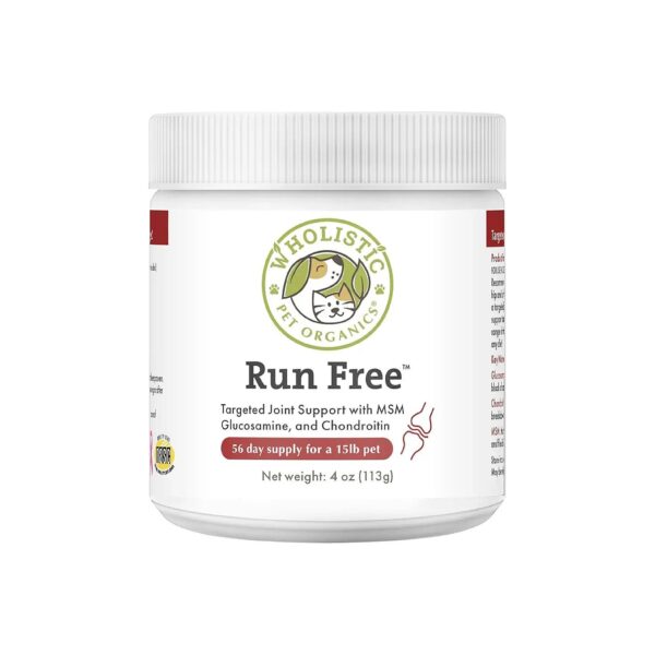 All-Natural Wholistic Run Free Supplement for Dog Joint Health and Pain Relief