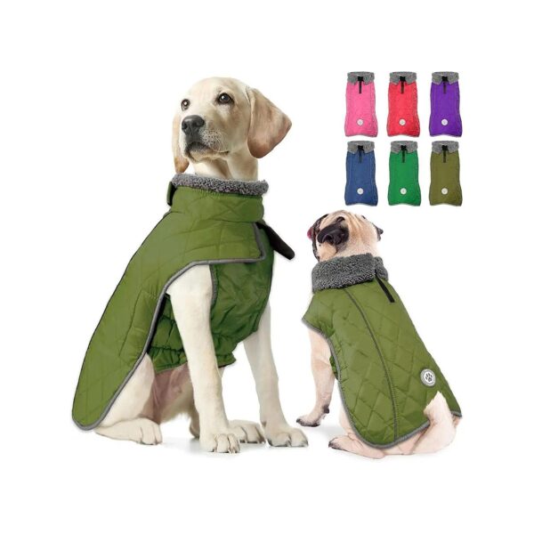 All-Season Dog Winter Coat with Leg Strap Keeps Small to Large Puppies Warm and Dry