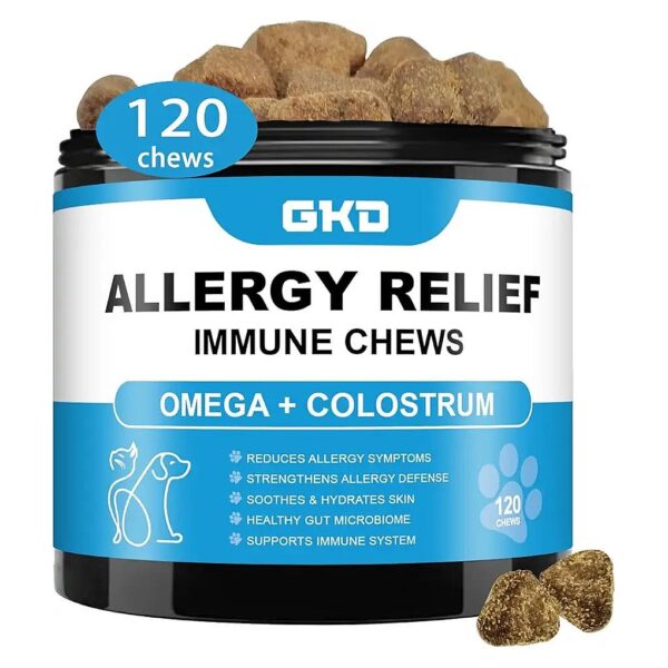 Allergy Relief Treats with Omega 3 Fish Oil and Probiotics for Dogs