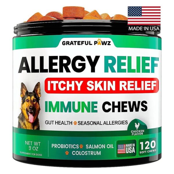 Allergy and Itchy Skin Relief for Dogs with Probiotics and Omega 3