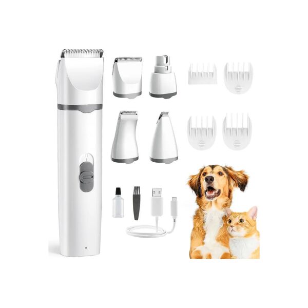 All-in-One Dog Grooming Kit with Hair Clippers, Nail Grinder, and Wonder Clippers