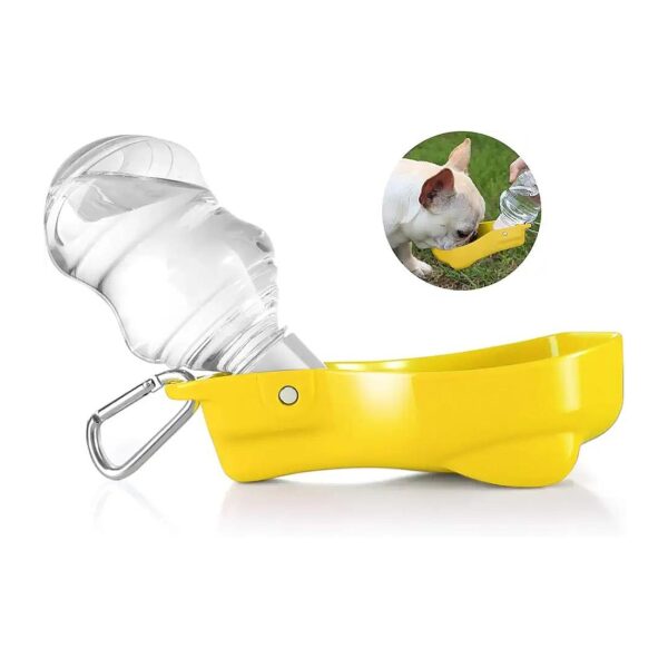 All-in-One Dog Travel Water Bottle with Integrated Bowl and Belt Clip for Long Hikes