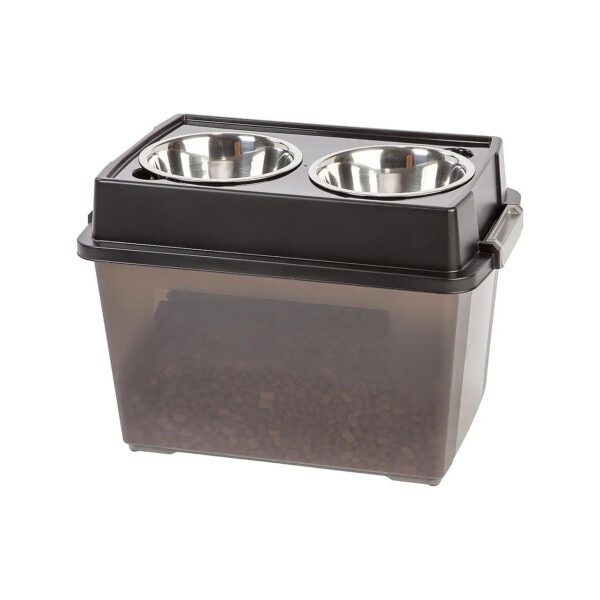 All-in-One Elevated Dog Feeder with Removable Stainless Steel Bowls