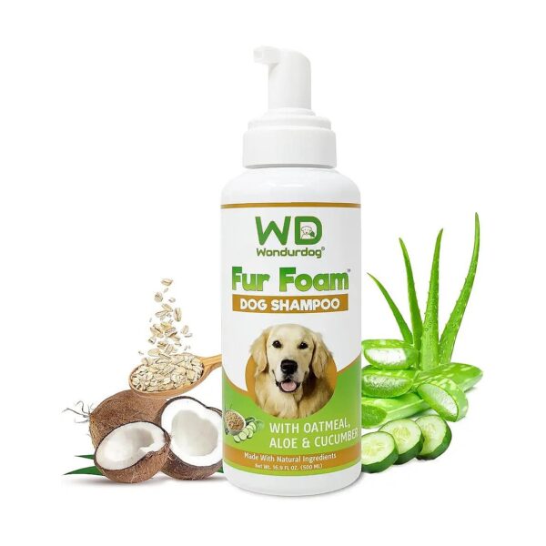 Aloe Vera Foam Dog Shampoo with Oatmeal and Coconut for Soft, Moisturized Coats