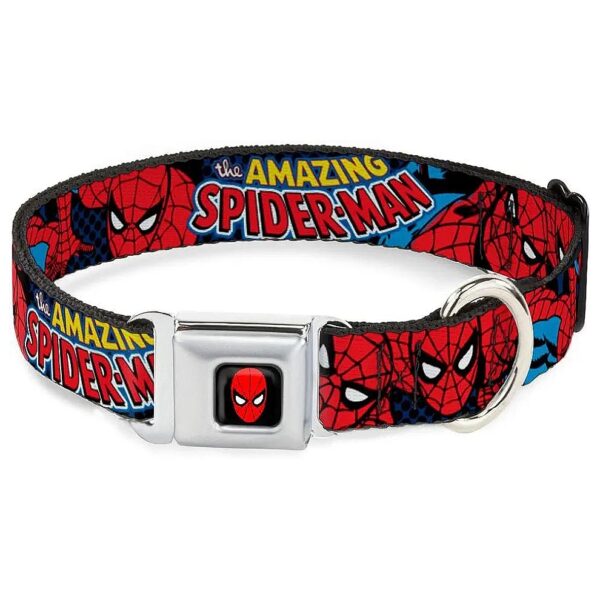 Amazing Spider-Man Nylon Dog Collar Seatbelt Buckle Fits 15-26 Inch Necks